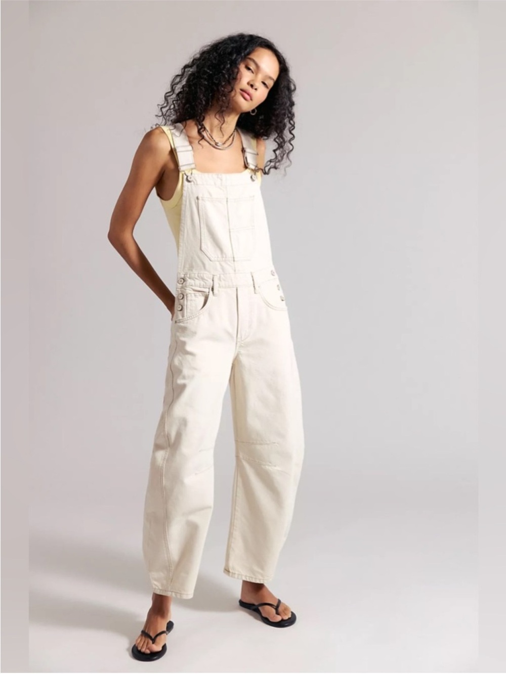 Free People Good Luck Barrel overalls